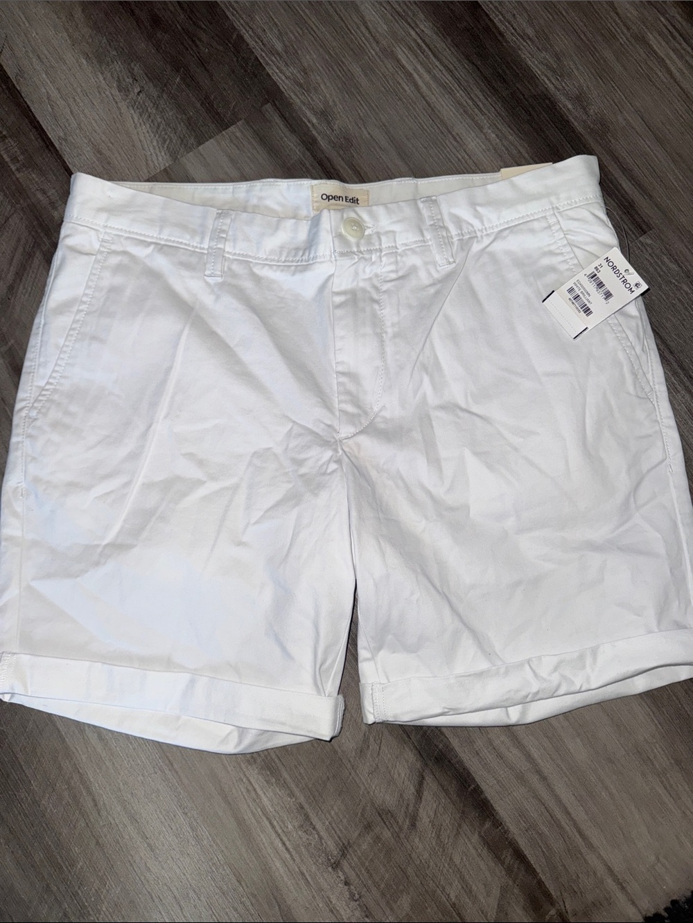 NEW Open Edit Shorts 31” womens Stretch Cotton Skinny Chino White Preppy
